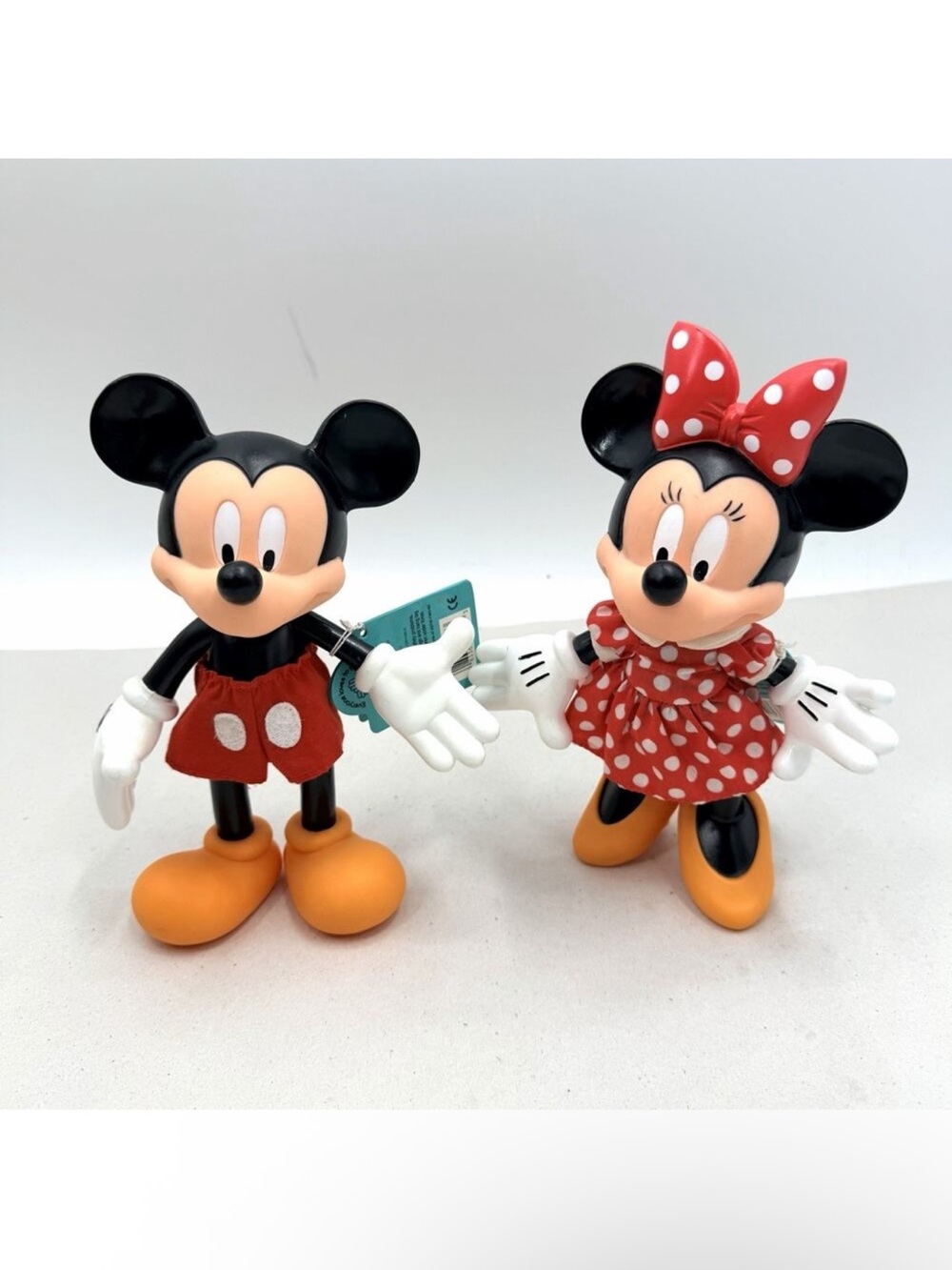 Vintage Walt Disney Minnie & Mickey Mouse Vinyl Dolls Poseable Figures